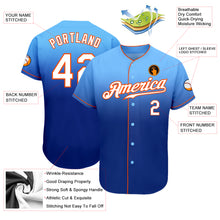 Load image into Gallery viewer, Custom Light Blue White-Royal Authentic Fade Fashion Baseball Jersey

