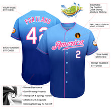 Load image into Gallery viewer, Custom Light Blue White-Royal Authentic Fade Fashion Baseball Jersey
