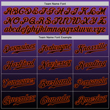 Load image into Gallery viewer, Custom Purple Black-Orange Authentic Fade Fashion Baseball Jersey
