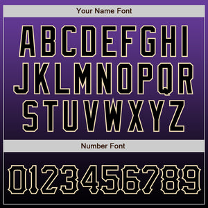 Custom Purple Black-Cream Authentic Fade Fashion Baseball Jersey