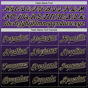 Custom Purple Black-Cream Authentic Fade Fashion Baseball Jersey