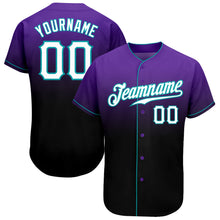 Load image into Gallery viewer, Custom Purple White-Black Authentic Fade Fashion Baseball Jersey
