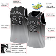 Load image into Gallery viewer, Custom Black Black-Gray Authentic Fade Fashion Basketball Jersey
