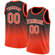 Load image into Gallery viewer, Custom Black Orange-White Authentic Fade Fashion Basketball Jersey
