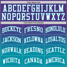 Load image into Gallery viewer, Custom Purple White-Teal Authentic Fade Fashion Basketball Jersey
