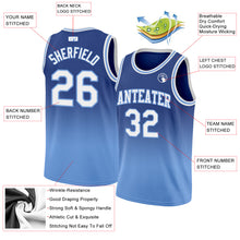 Load image into Gallery viewer, Custom Royal White-Light Blue Authentic Fade Fashion Basketball Jersey

