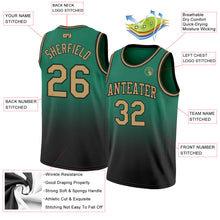 Load image into Gallery viewer, Custom Kelly Green Old Gold-Black Authentic Fade Fashion Basketball Jersey
