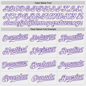 Custom White White-Purple Authentic Fade Fashion Baseball Jersey