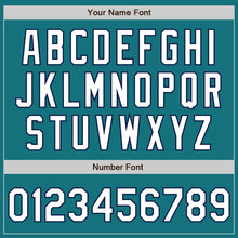 Load image into Gallery viewer, Custom Teal White-Navy Authentic Fade Fashion Baseball Jersey
