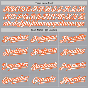 Custom Gray White Steel Gray-Orange Authentic Fade Fashion Baseball Jersey