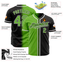 Load image into Gallery viewer, Custom Black Neon Green-White Authentic Gradient Fashion Baseball Jersey
