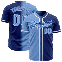 Load image into Gallery viewer, Custom Royal Light Blue-White Authentic Gradient Fashion Baseball Jersey
