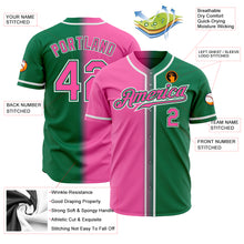 Load image into Gallery viewer, Custom Kelly Green Pink-White Authentic Gradient Fashion Baseball Jersey
