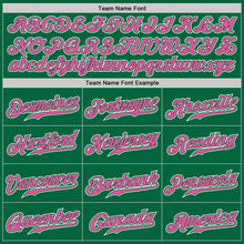 Load image into Gallery viewer, Custom Kelly Green Pink-White Authentic Gradient Fashion Baseball Jersey
