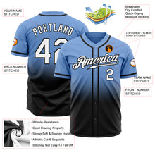 Load image into Gallery viewer, Custom Light Blue White-Black Authentic Fade Fashion Baseball Jersey
