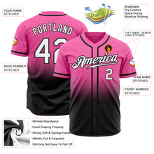Load image into Gallery viewer, Custom Pink White-Black Authentic Fade Fashion Baseball Jersey
