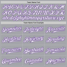 Load image into Gallery viewer, Custom Gray White-Purple Authentic Fade Fashion Baseball Jersey
