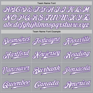 Custom Gray White-Purple Authentic Fade Fashion Baseball Jersey