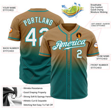 Load image into Gallery viewer, Custom Old Gold White-Teal Authentic Fade Fashion Baseball Jersey
