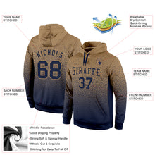 Load image into Gallery viewer, Custom Stitched Old Gold Navy Fade Fashion Sports Pullover Sweatshirt Hoodie
