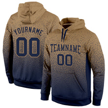 Load image into Gallery viewer, Custom Stitched Old Gold Navy Fade Fashion Sports Pullover Sweatshirt Hoodie
