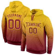 Load image into Gallery viewer, Custom Stitched Gold Burgundy Fade Fashion Sports Pullover Sweatshirt Hoodie
