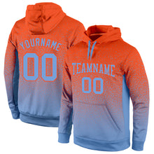Load image into Gallery viewer, Custom Stitched Orange Light Blue Fade Fashion Sports Pullover Sweatshirt Hoodie
