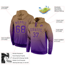 Load image into Gallery viewer, Custom Stitched Old Gold Purple Fade Fashion Sports Pullover Sweatshirt Hoodie
