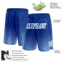 Load image into Gallery viewer, Custom Royal White-Light Blue Pinstripe Fade Fashion Authentic Basketball Shorts

