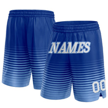 Load image into Gallery viewer, Custom Royal White-Light Blue Pinstripe Fade Fashion Authentic Basketball Shorts
