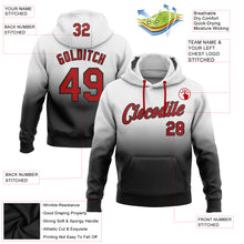 Load image into Gallery viewer, Custom Stitched White Red-Black Fade Fashion Sports Pullover Sweatshirt Hoodie
