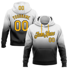 Load image into Gallery viewer, Custom Stitched White Gold-Black Fade Fashion Sports Pullover Sweatshirt Hoodie
