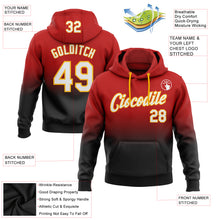 Load image into Gallery viewer, Custom Stitched Red White Black-Gold Fade Fashion Sports Pullover Sweatshirt Hoodie
