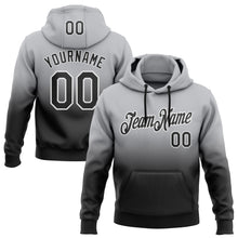 Load image into Gallery viewer, Custom Stitched Gray Black-White Fade Fashion Sports Pullover Sweatshirt Hoodie
