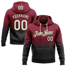 Load image into Gallery viewer, Custom Stitched Crimson Cream-Black Fade Fashion Sports Pullover Sweatshirt Hoodie
