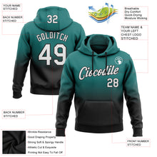 Load image into Gallery viewer, Custom Stitched Teal White-Black Fade Fashion Sports Pullover Sweatshirt Hoodie
