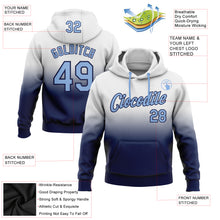 Load image into Gallery viewer, Custom Stitched White Light Blue-Navy Fade Fashion Sports Pullover Sweatshirt Hoodie
