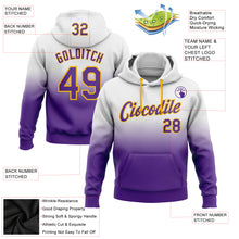 Load image into Gallery viewer, Custom Stitched White Purple-Gold Fade Fashion Sports Pullover Sweatshirt Hoodie
