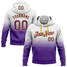 Load image into Gallery viewer, Custom Stitched White Purple-Gold Fade Fashion Sports Pullover Sweatshirt Hoodie
