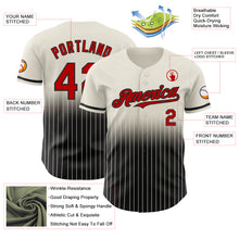 Load image into Gallery viewer, Custom Cream Pinstripe Red-Black Authentic Fade Fashion Baseball Jersey
