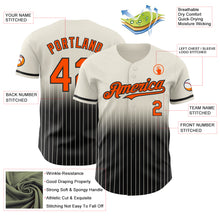 Load image into Gallery viewer, Custom Cream Pinstripe Orange-Black Authentic Fade Fashion Baseball Jersey
