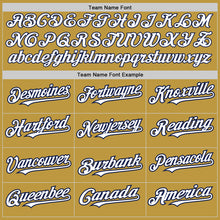 Load image into Gallery viewer, Custom Old Gold Pinstripe White-Navy Authentic Fade Fashion Baseball Jersey
