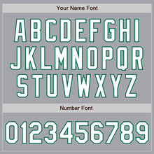Load image into Gallery viewer, Custom Gray Pinstripe White-Kelly Green Authentic Fade Fashion Baseball Jersey
