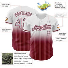 Load image into Gallery viewer, Custom White Pinstripe Gray-Crimson Authentic Fade Fashion Baseball Jersey
