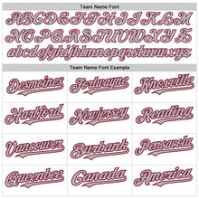 Load image into Gallery viewer, Custom White Pinstripe Gray-Crimson Authentic Fade Fashion Baseball Jersey
