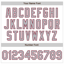 Load image into Gallery viewer, Custom White Pinstripe Gray-Crimson Authentic Fade Fashion Baseball Jersey
