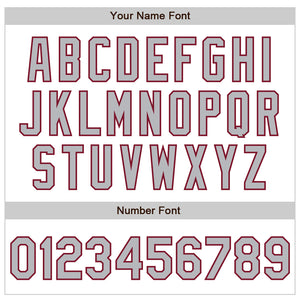Custom White Pinstripe Gray-Crimson Authentic Fade Fashion Baseball Jersey