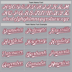 Custom Gray Pinstripe White-Crimson Authentic Fade Fashion Baseball Jersey