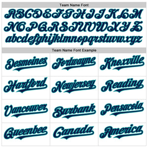 Custom White Pinstripe Navy-Teal Authentic Fade Fashion Baseball Jersey