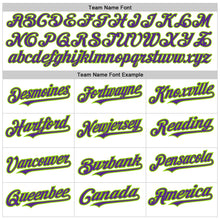 Load image into Gallery viewer, Custom White Pinstripe Purple-Neon Green Authentic Fade Fashion Baseball Jersey
